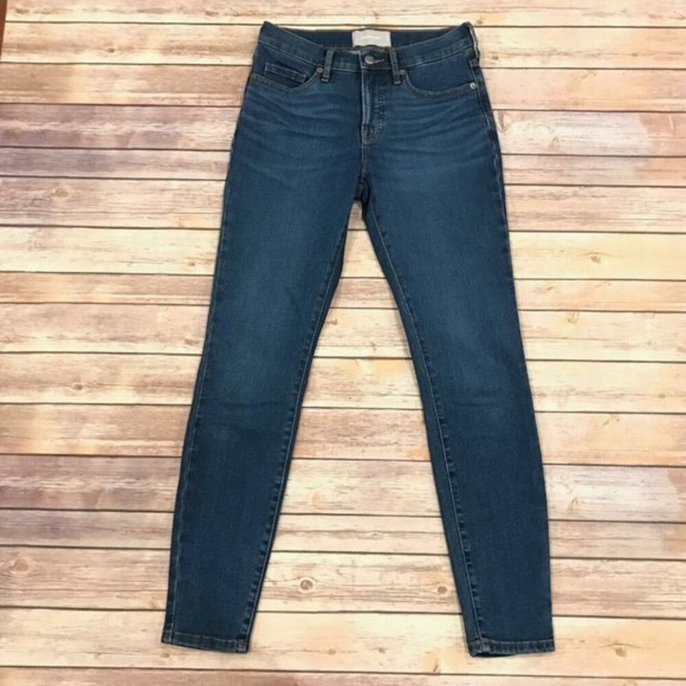 Everlane Regular Mid Rise Authentic Stretch Skinny Jeans Medium Dark